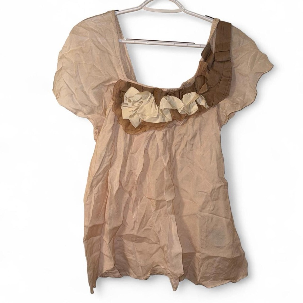 Yoana Baraschi Cream and Brown Blouse